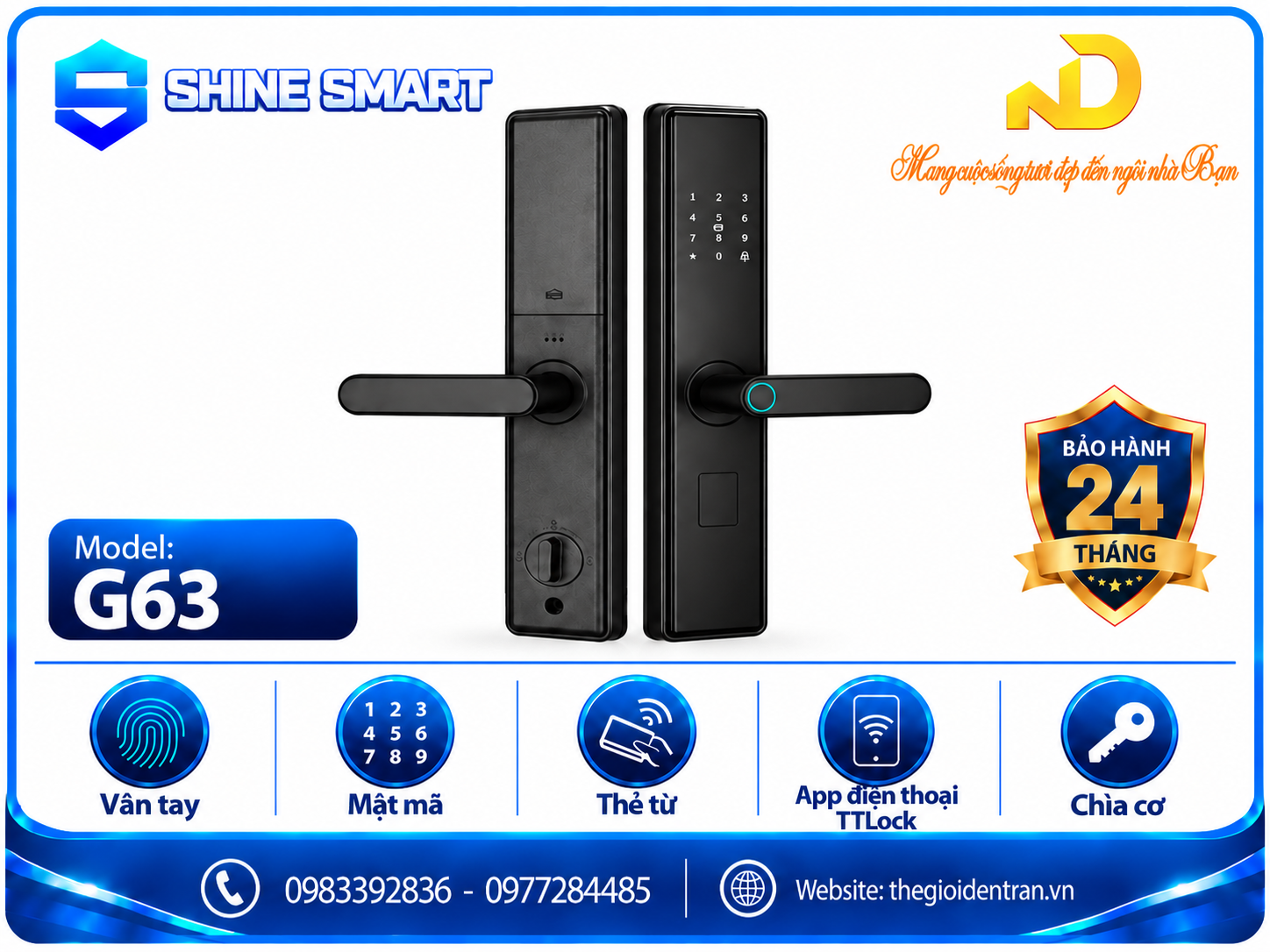 Khóa cửa thông minh Shinesmart G63